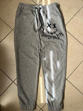 SHEIN Grey Jogger Sweatpants with Black Graphic